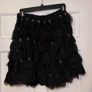 NWT Alice + Olivia black beaded mini skirt size 0